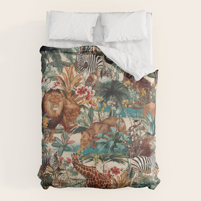 Floral and Animals Pattern IV Duvet Cover Gallery Image 6