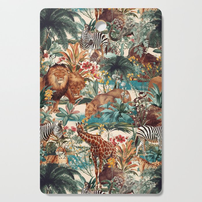 Floral and Animals Pattern IV Cutting Board Gallery Image 1