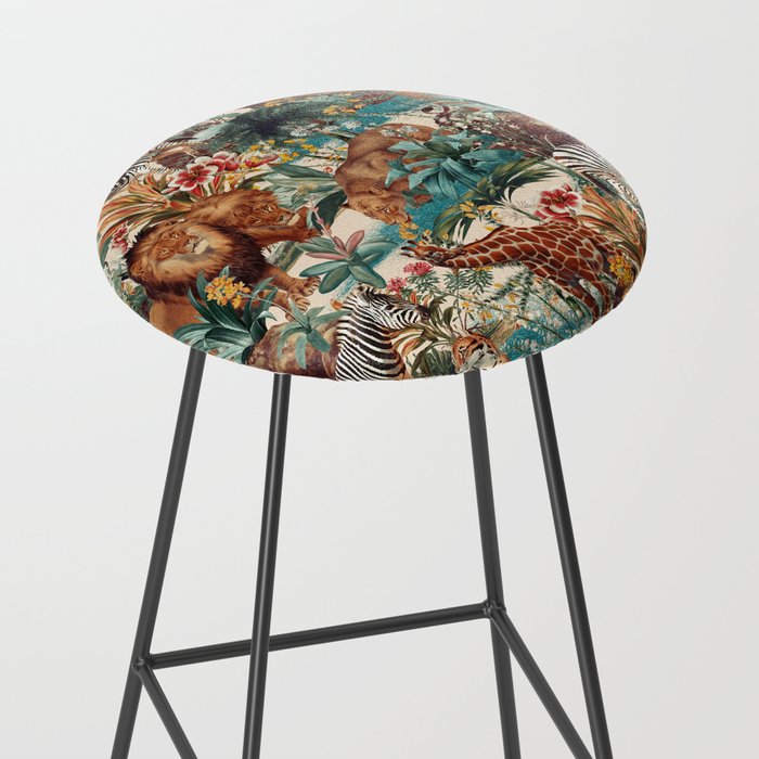 Floral and Animals Pattern IV Stool Gallery Image 2