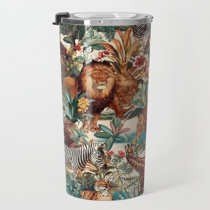Floral and Animals Pattern IV Travel Mug Gallery Image 3