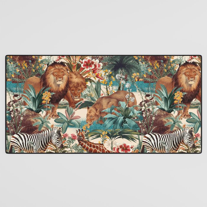 Floral and Animals Pattern IV Desk Mat Gallery Image 3