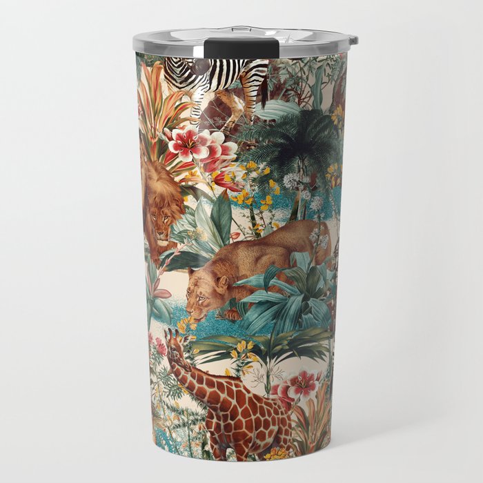 Floral and Animals Pattern IV Travel Mug Gallery Image 1