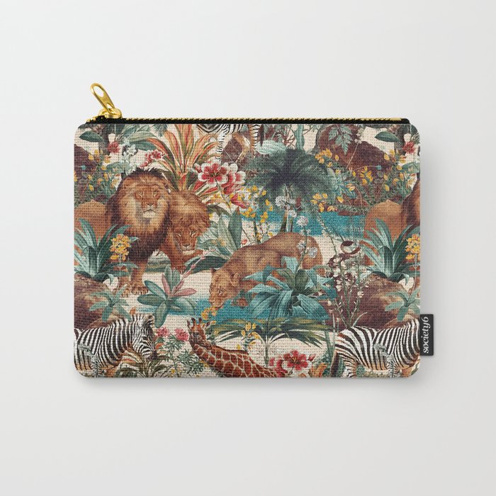 Floral and Animals Pattern IV Carry All Pouch Gallery Image 1