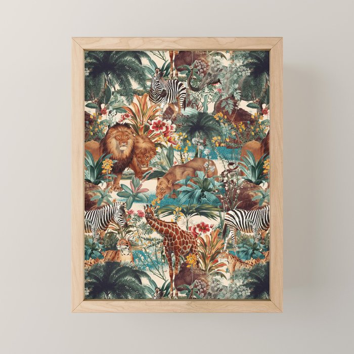 Floral and Animals Pattern IV Mini Art Print Gallery Image 1