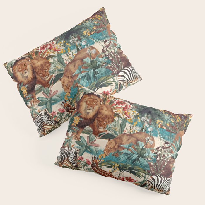 Floral and Animals Pattern IV Pillow Sham Gallery Image 3