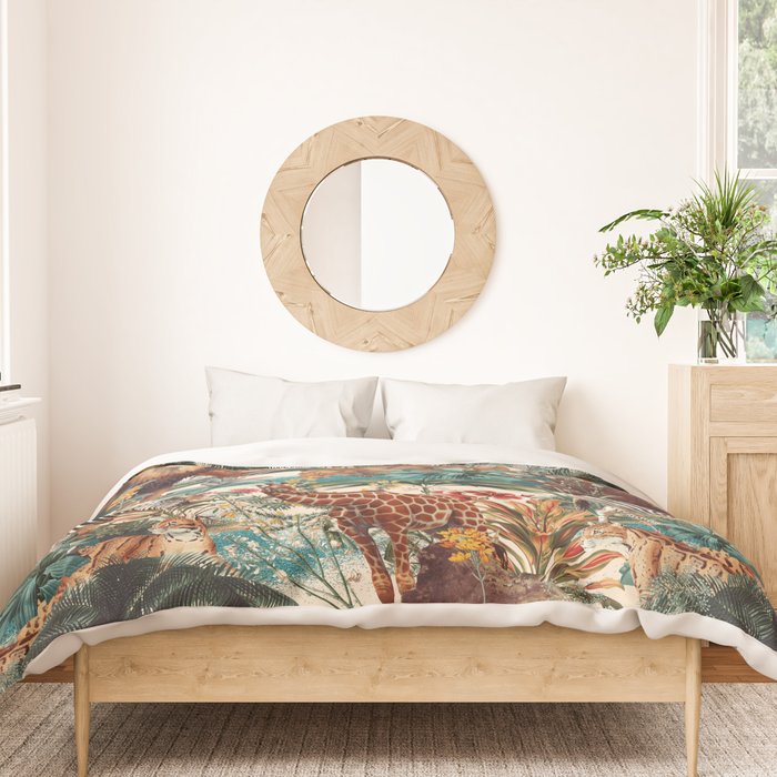Floral and Animals Pattern IV Duvet Cover Gallery Image 3