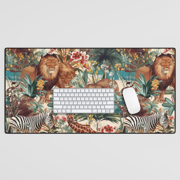 Floral and Animals Pattern IV Desk Mat Gallery Image 1