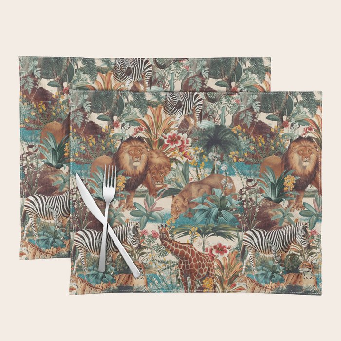 Floral and Animals Pattern IV Placemat Gallery Image 1