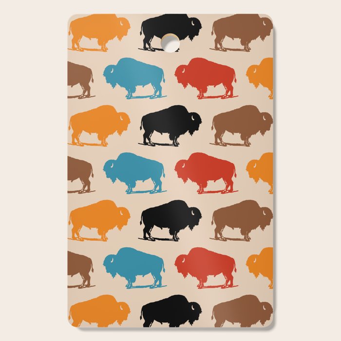 Buffalo Bison Pattern 278 Cutting Board Gallery Image 1