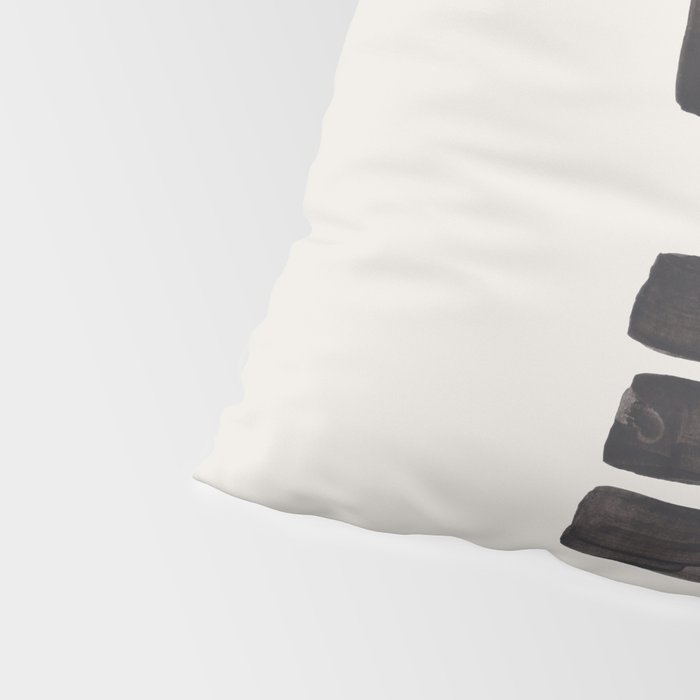 Turn Around Couple Mid Century Modern Minimalist Black Ink Painting Funky Tribal Pillow Sham Gallery Image 4