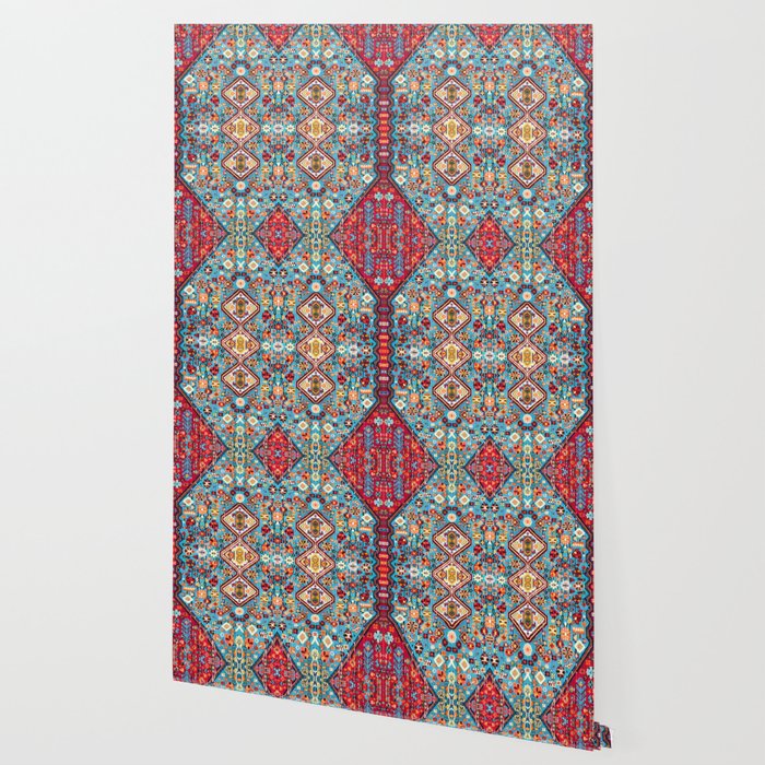 Colorful Kaleidoscope: Vintage Bohemian Moroccan Art Wallpaper Gallery Image 2