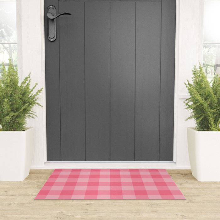 Sweet Peony Gingham Welcome Mat Gallery Image 3