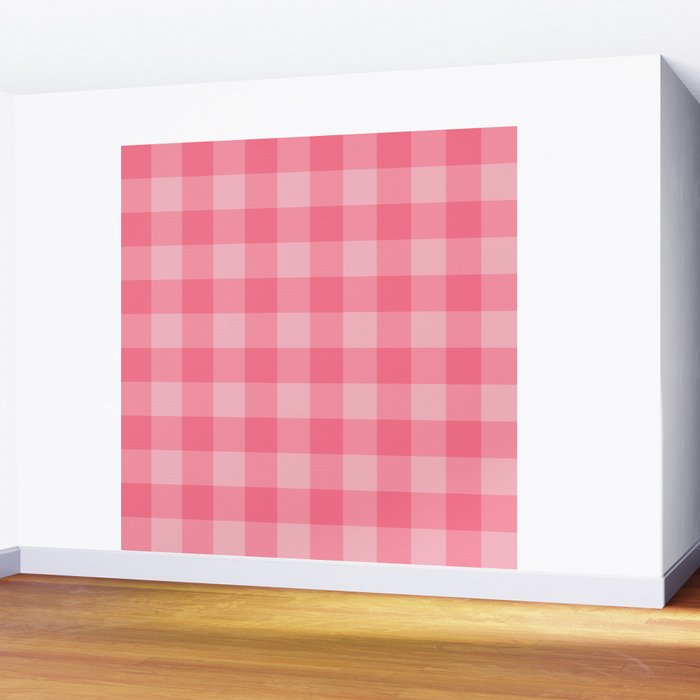 Sweet Peony Gingham Wall Mural Gallery Image 2