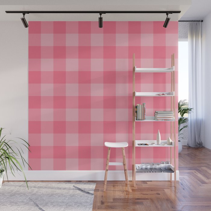 Sweet Peony Gingham Wall Mural Gallery Image 1