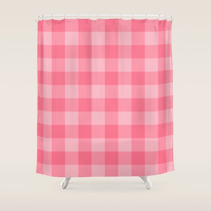 Sweet Peony Gingham Shower Curtain Gallery Image 1