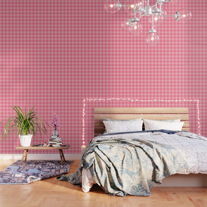 Sweet Peony Gingham Wallpaper Gallery Image 1