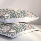 William Morris Double Bough Dark Green & Pink Floral Pillow Sham Gallery Image 3