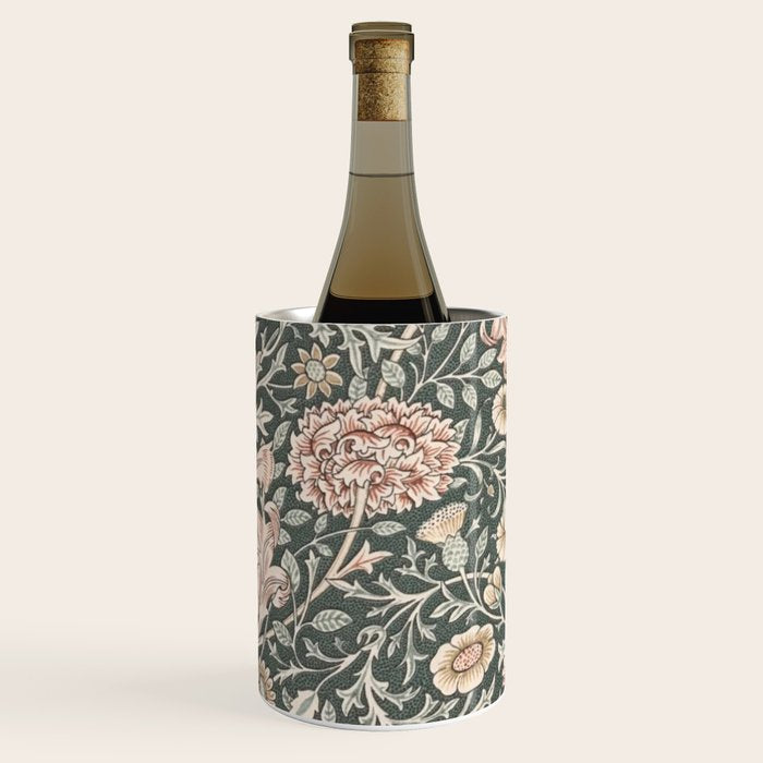 William Morris Double Bough Dark Green & Pink Floral Wine Chiller Gallery Image 2
