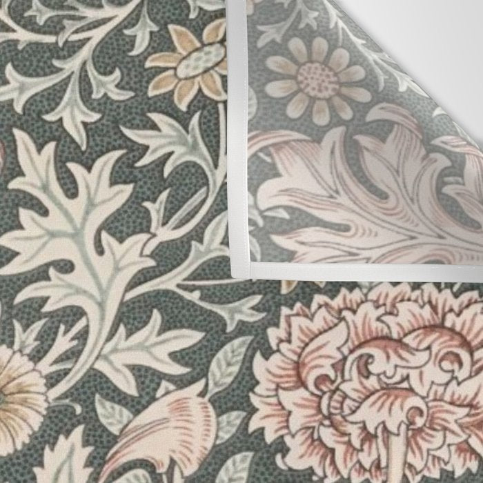 William Morris Double Bough Dark Green & Pink Floral Wall Tapestry Gallery Image 3