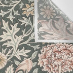 William Morris Double Bough Dark Green & Pink Floral Wall Tapestry Gallery Image 3