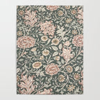 William Morris Double Bough Dark Green & Pink Floral Poster Gallery Image 4
