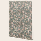 William Morris Double Bough Dark Green & Pink Floral Wallpaper Gallery Image 2