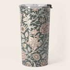 William Morris Double Bough Dark Green & Pink Floral Travel Mug Gallery Image 2