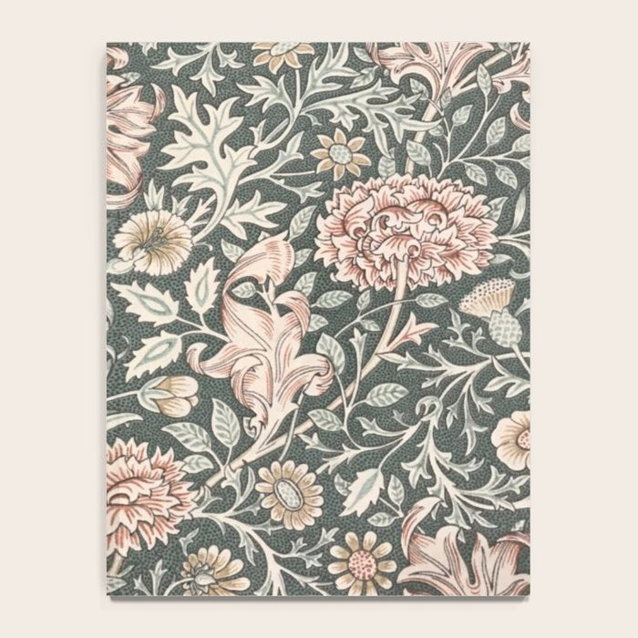 William Morris Double Bough Dark Green & Pink Floral Notebook Gallery Image 4