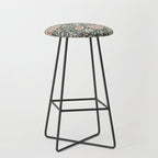 William Morris Double Bough Dark Green & Pink Floral Stool Gallery Image 1