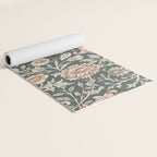 William Morris Double Bough Dark Green & Pink Floral Yoga Mat Gallery Image 2