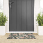 William Morris Double Bough Dark Green & Pink Floral Welcome Mat Gallery Image 3