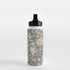 William Morris Double Bough Dark Green & Pink Floral Water Bottle Gallery Image 2