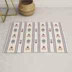 Folk Floral Stripe Pattern Rug Gallery Image 1
