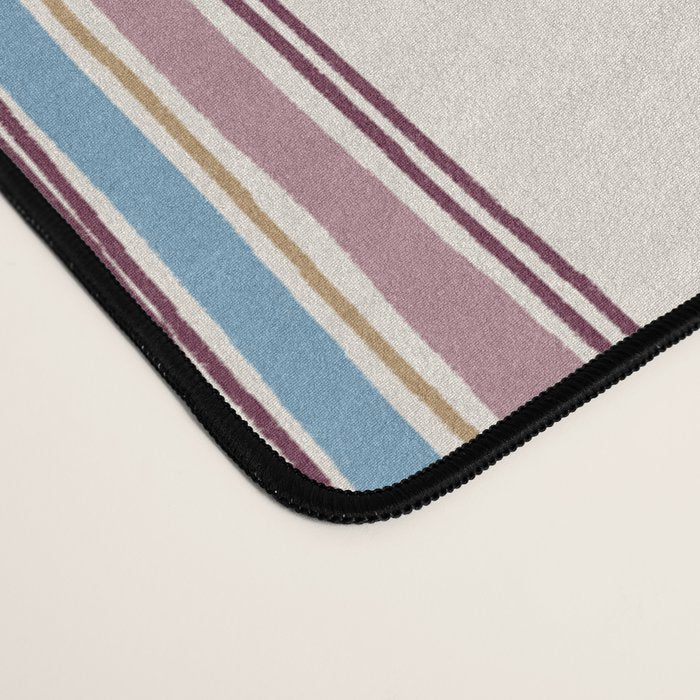 Folk Floral Stripe Pattern Desk Mat Gallery Image 4