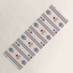 Folk Floral Stripe Pattern Yoga Mat Gallery Image 1