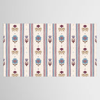 Folk Floral Stripe Pattern Tablecloth Gallery Image 2