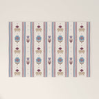 Folk Floral Stripe Pattern Welcome Mat Gallery Image 1