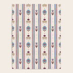 Folk Floral Stripe Pattern Poster Gallery Image 4