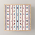 Folk Floral Stripe Pattern Mini Art Print Gallery Image 1