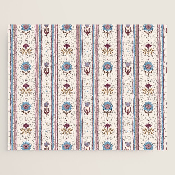 Folk Floral Stripe Pattern Jigsaw Puzzle Gallery Image 1