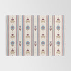 Folk Floral Stripe Pattern Rug Gallery Image 2