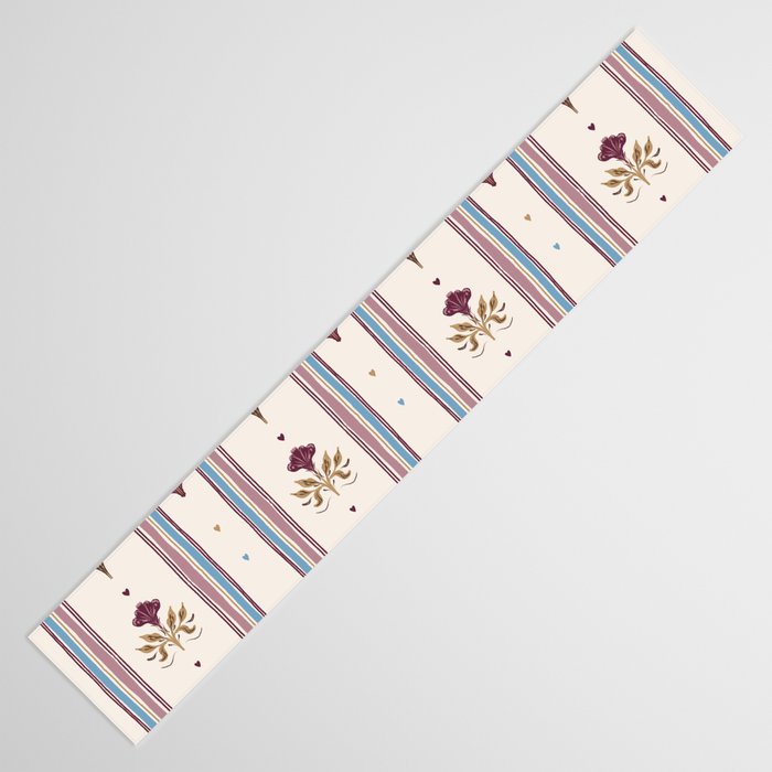 Folk Floral Stripe Pattern Table Runner Gallery Image 3