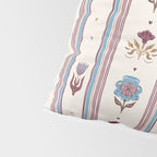 Folk Floral Stripe Pattern Pillow Sham Gallery Image 4
