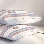 Folk Floral Stripe Pattern Pillow Sham Gallery Image 3