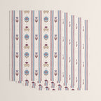 Folk Floral Stripe Pattern Wrapping Paper Gallery Image 3