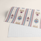 Folk Floral Stripe Pattern Wrapping Paper Gallery Image 2