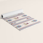 Folk Floral Stripe Pattern Yoga Mat Gallery Image 2