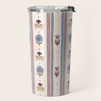 Folk Floral Stripe Pattern Travel Mug Gallery Image 2