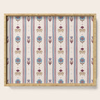 Folk Floral Stripe Pattern Serving Tray Gallery Image 1