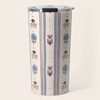 Folk Floral Stripe Pattern Travel Mug Gallery Image 1